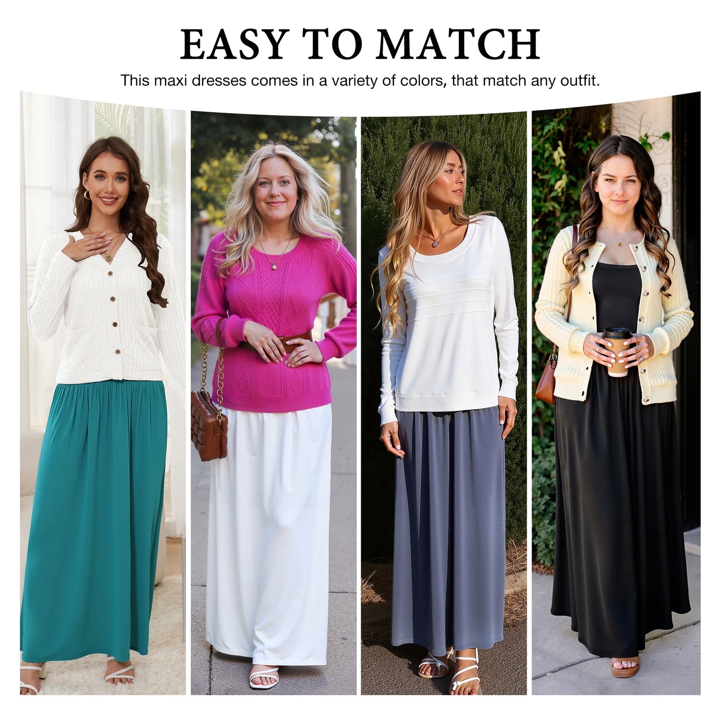 Women'S Short Sleeve Loose Plain Maxi Dresses Casual Long Dresses with Pockets,Mother'S Day,F Navy Blue Dot,L