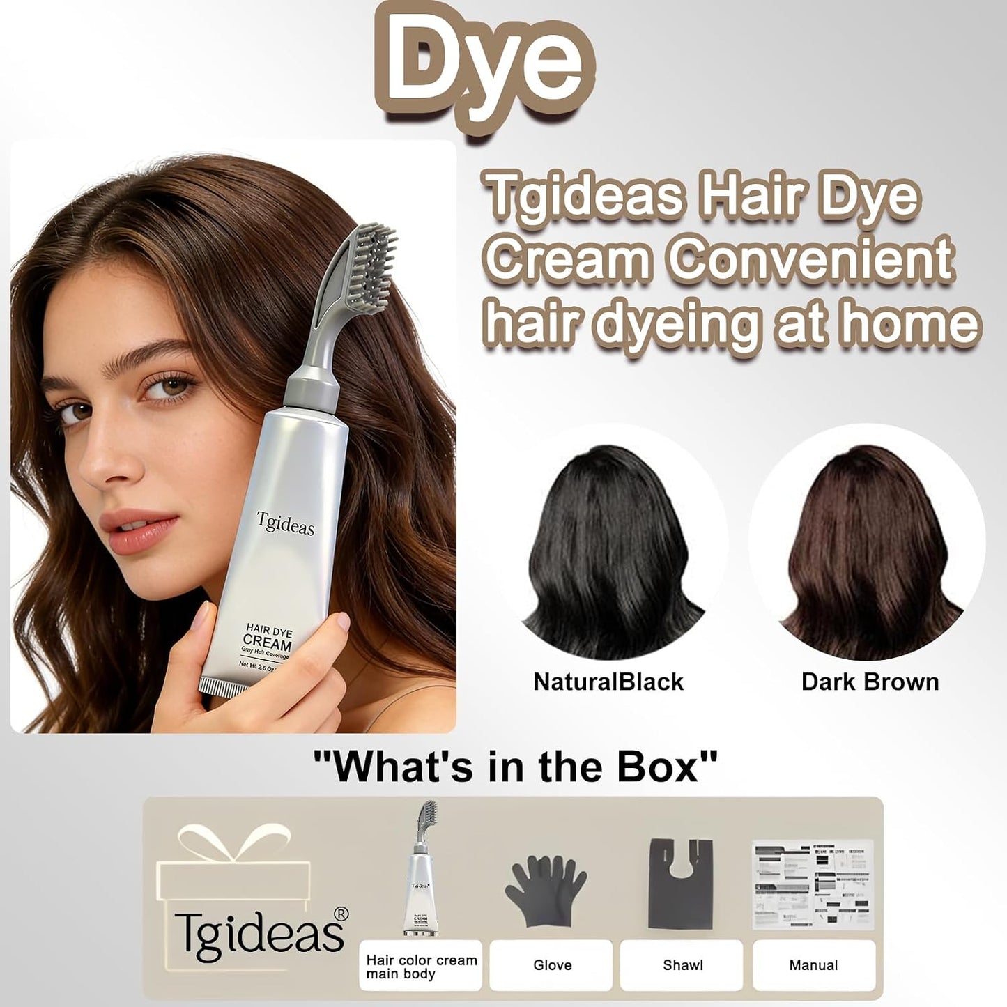 Hair Dye Comb Root Touch Up, Ammonia Free Gray Coverage, Black | Natural Plant Extract Hair Color Cream with No Mix Formula. Easy Gray Hair Coverage for Men & Women without Bleaching, 2.8Oz