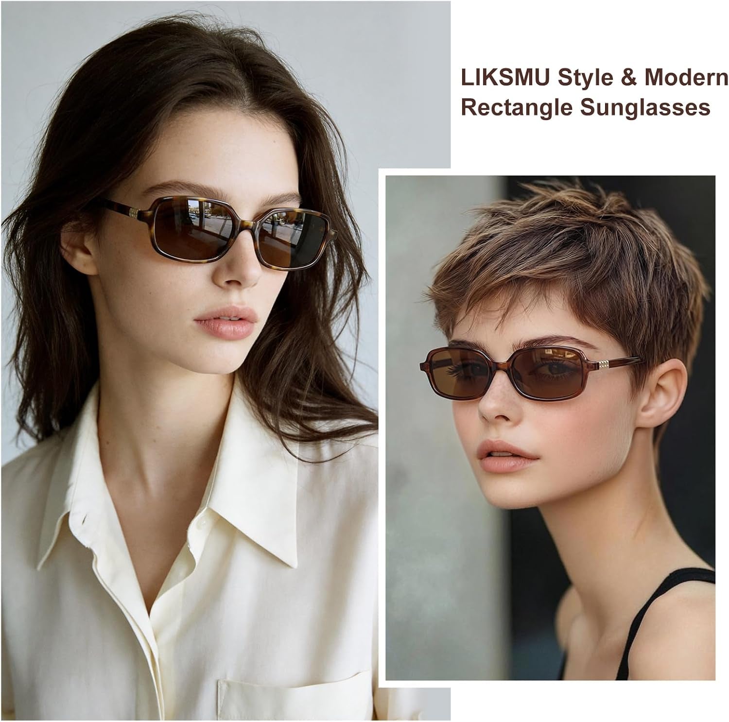 Trendy Rectangle Sunglasses for Women Men Retro Fashion Y2K Shades | 90S Small Square Sun Glasses
