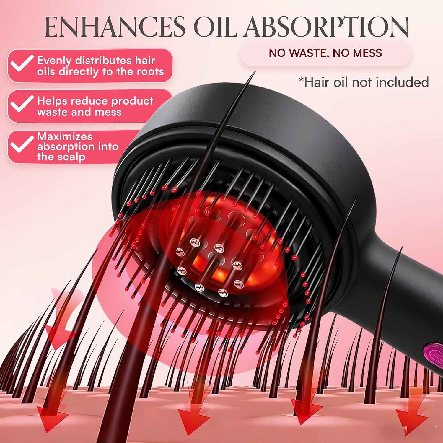 Electric Scalp Massager 3-In-1 – Cordless Head Massager & Hair Oil Applicator, Refillable Tank, IPX7 Waterproof Scalp Brush for Home & Travel, Women and Men