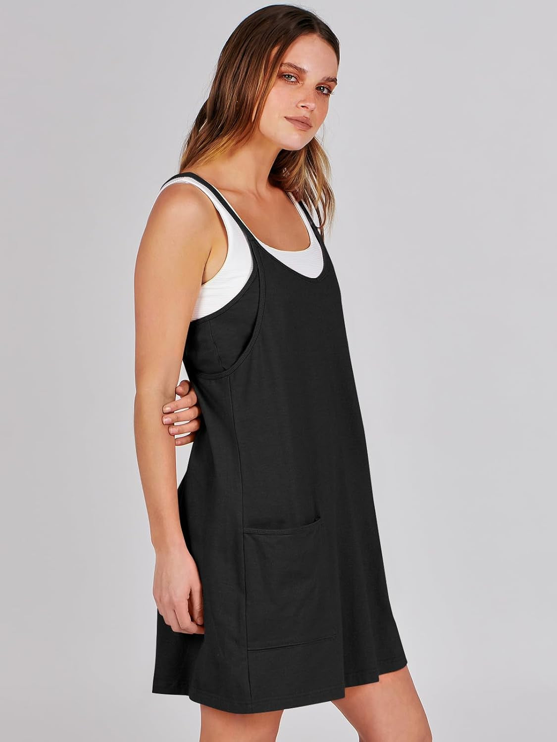 Women Athletic Dress Summer Tennis Workout Active Sports Mini Romper Dress Built in Shorts Travel Vacation Clothes