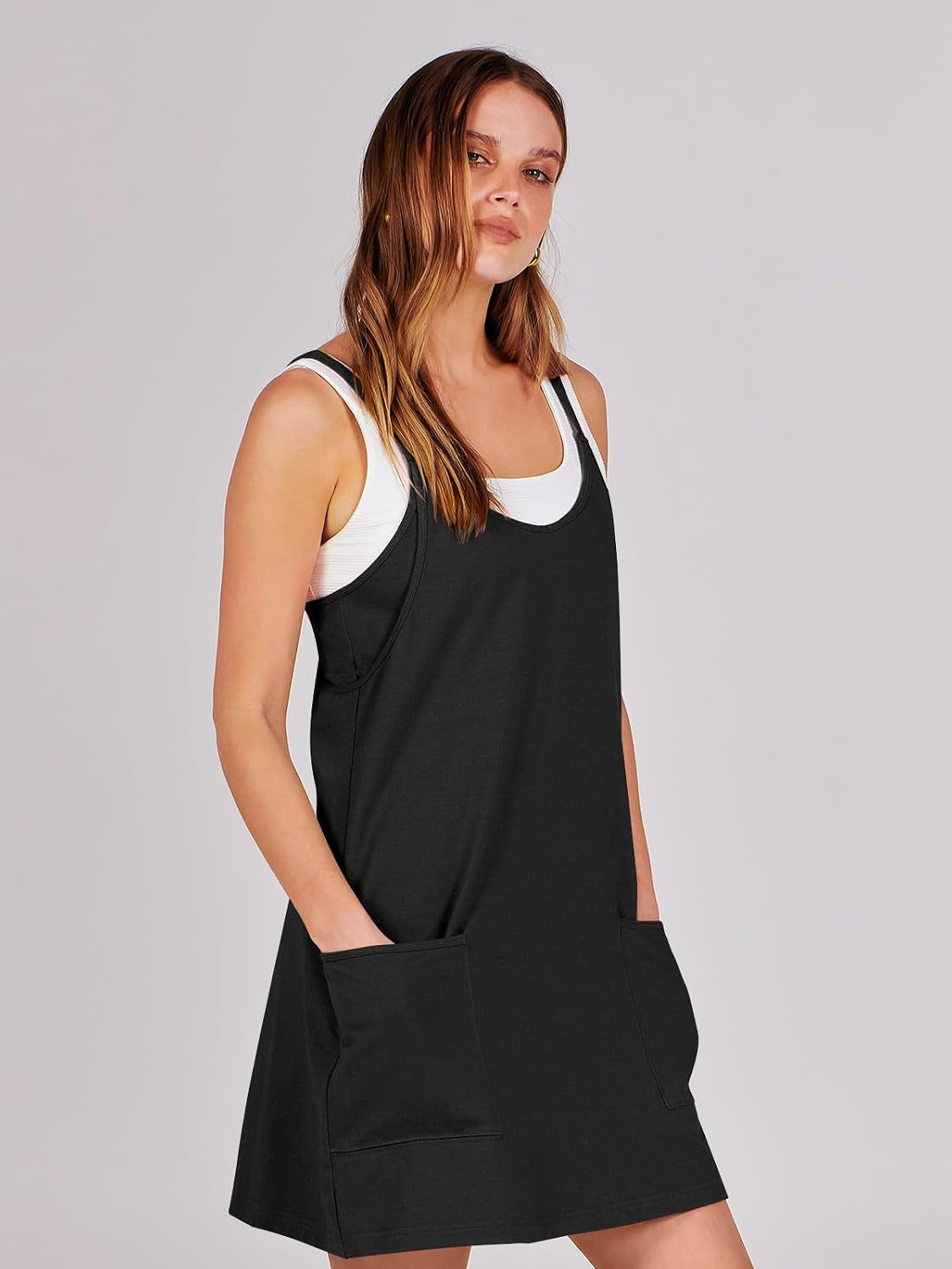 Women Athletic Dress Summer Tennis Workout Active Sports Mini Romper Dress Built in Shorts Travel Vacation Clothes