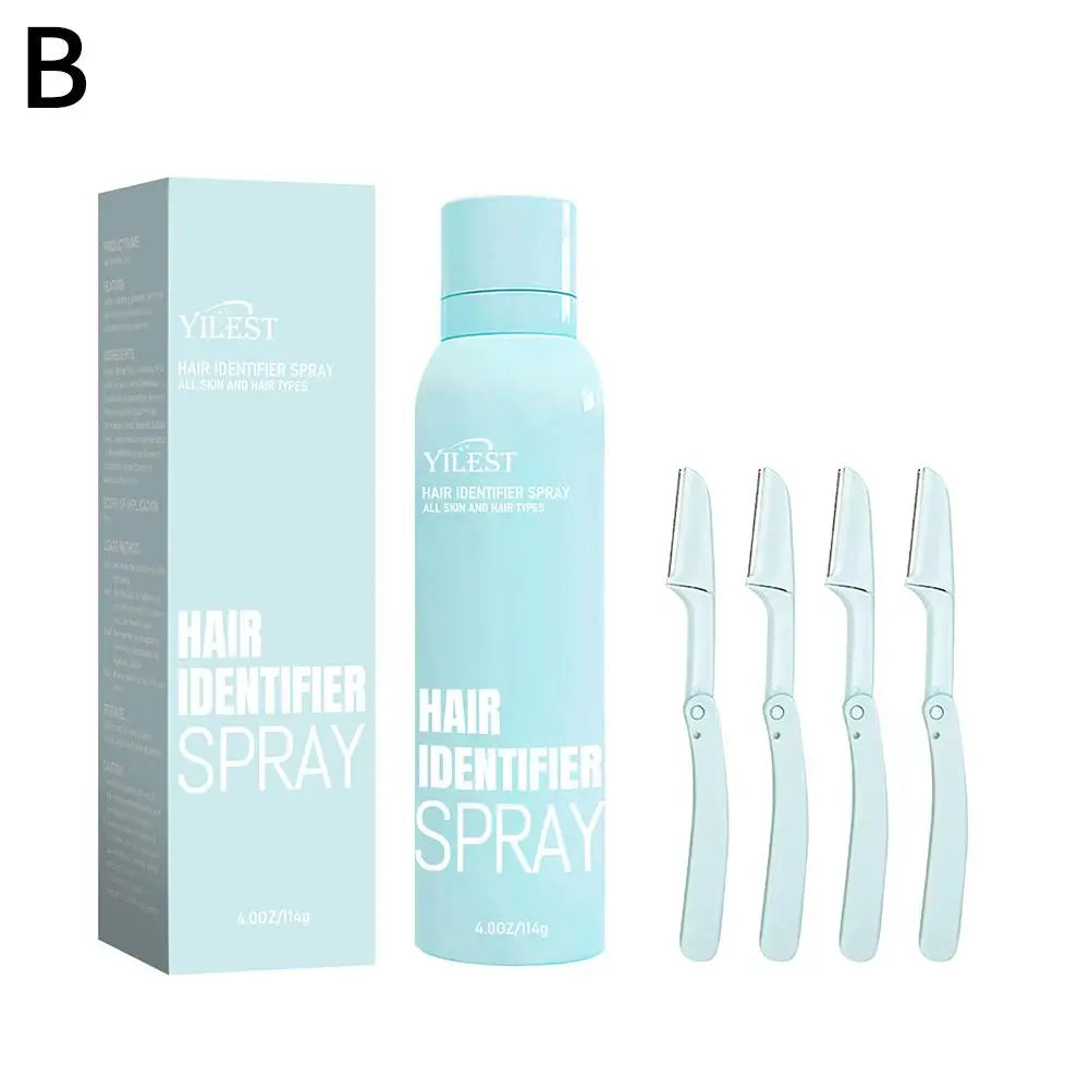 Hair Identifier Spray for Face Shaving,Skin Body Dermaplaning Spray with Razors,Moisturizing and Skin Care Set Hair Removal Kit