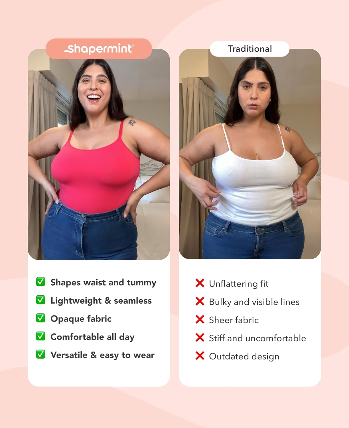 Thong Bodysuit & Brief, Tummy Control Shapewear for Women | Seamless Scoop Neck Bodysuit with 360° Tummy and Back Smoothing, Adjustable Straps and Gusset Closure; Choose Brief or Thong.