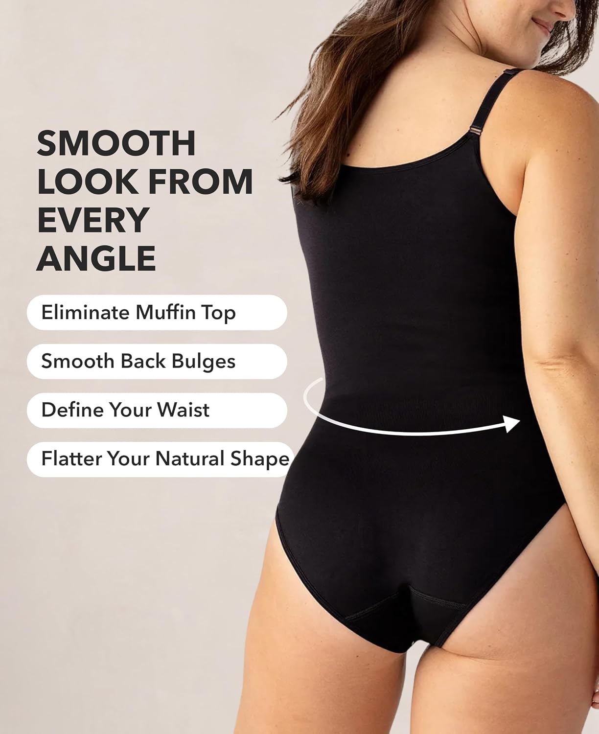 Thong Bodysuit & Brief, Tummy Control Shapewear for Women | Seamless Scoop Neck Bodysuit with 360° Tummy and Back Smoothing, Adjustable Straps and Gusset Closure; Choose Brief or Thong.