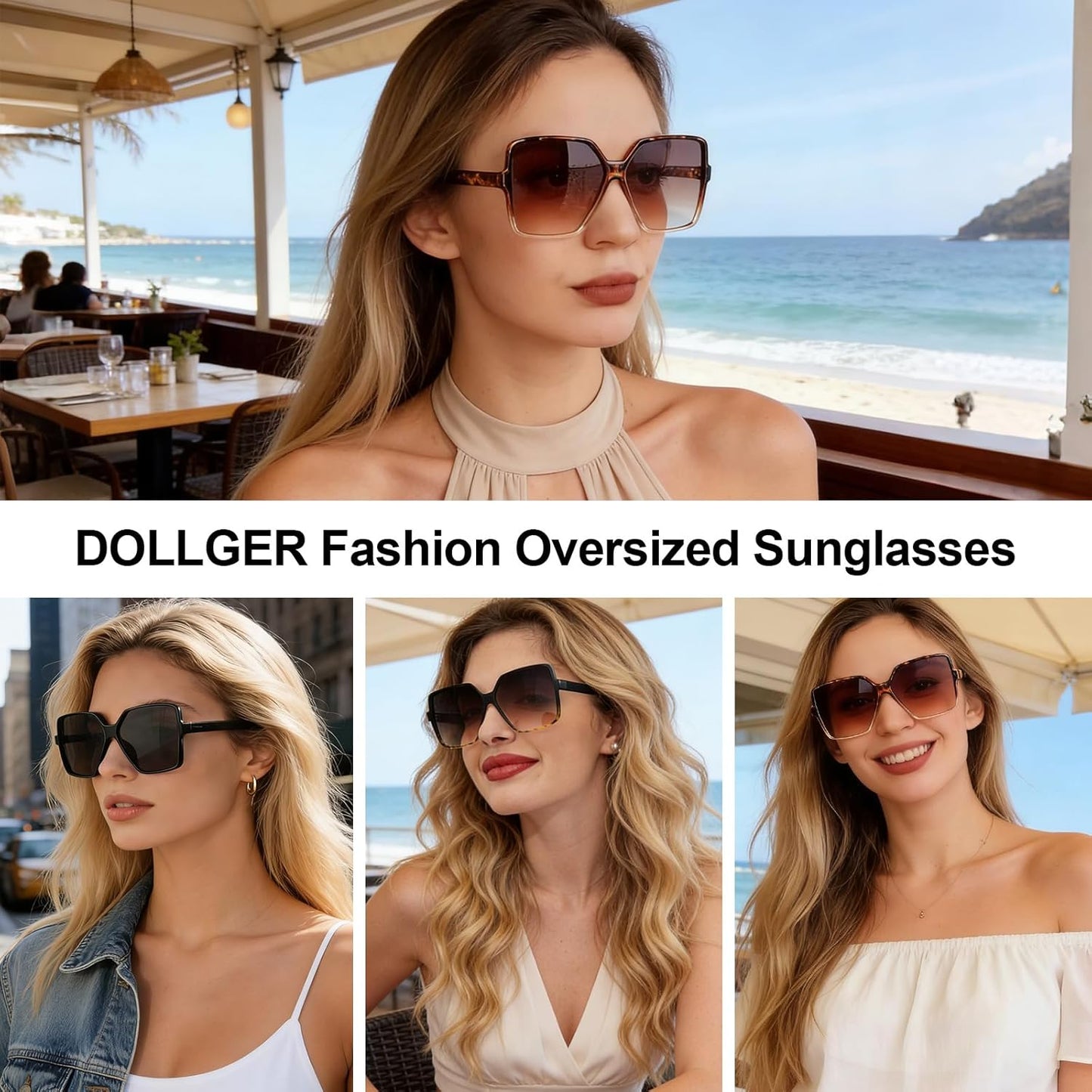 Oversized Square Sunglasses for Women Big Large Wide Trendy Shades | UV400 Protection Extra Huge Black Fashion Sun Glasses,Driving,Travel Beach,70S 80S Outfit Accessories