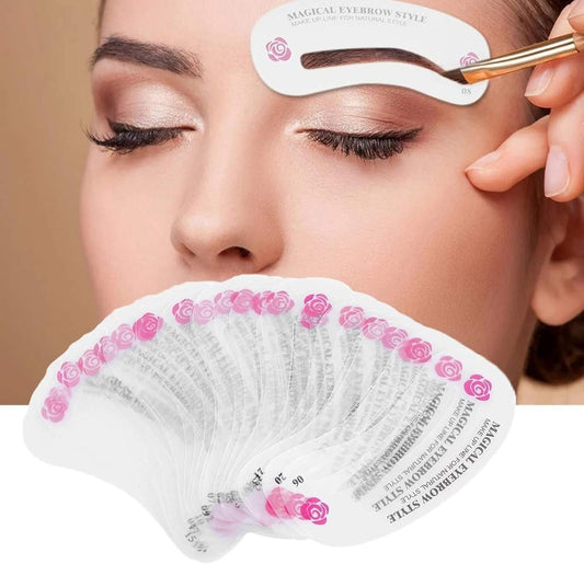 24 PCS Eyebrow Shaping Stencils,  Eyebrow Grooming Stencil Kit | Shaping Templates DIY Tools for Eyebrows Shaping