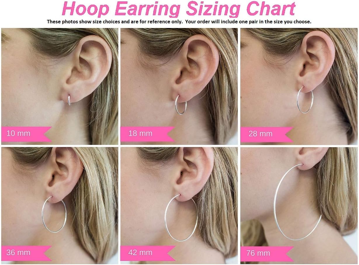 Genuine 14K Gold Endless Hoop Earrings, 1.25Mm Thick Tube