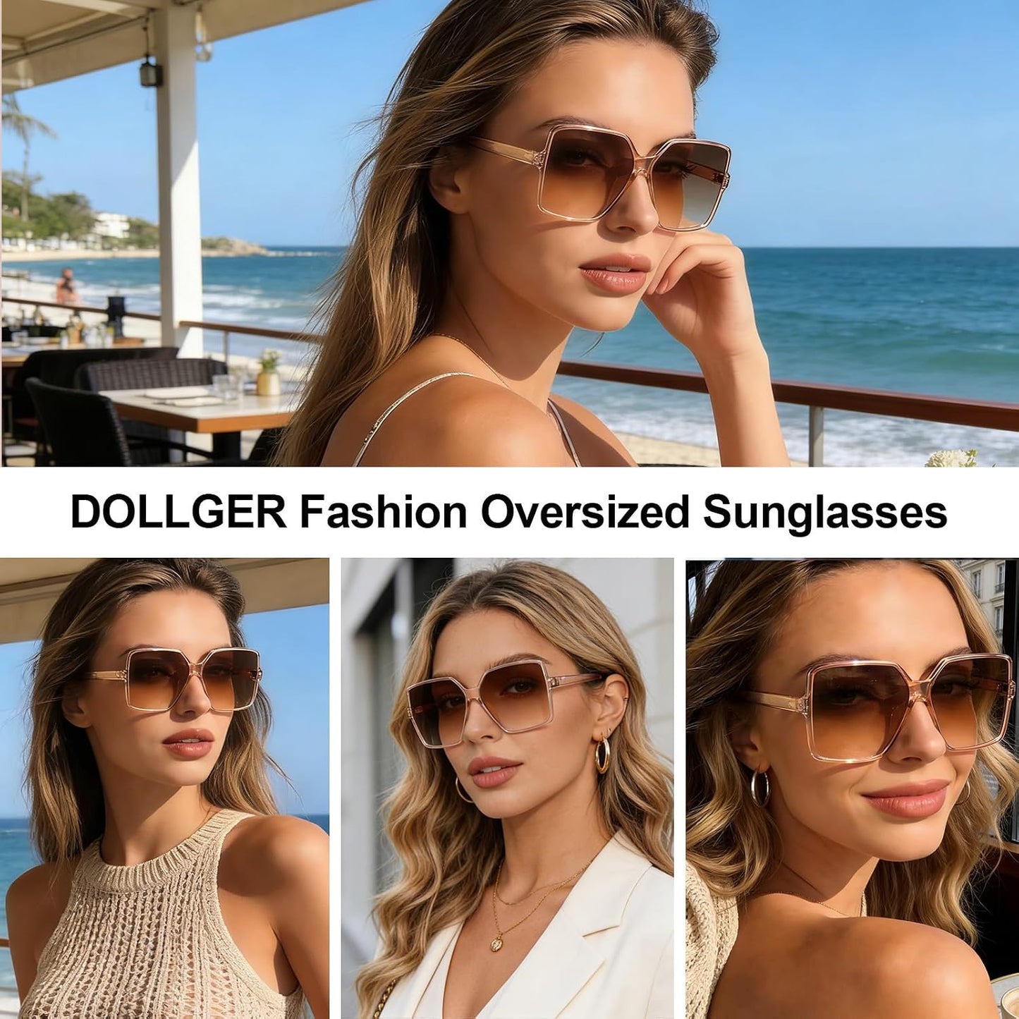 Oversized Square Sunglasses for Women Big Large Wide Trendy Shades | UV400 Protection Extra Huge Black Fashion Sun Glasses,Driving,Travel Beach,70S 80S Outfit Accessories