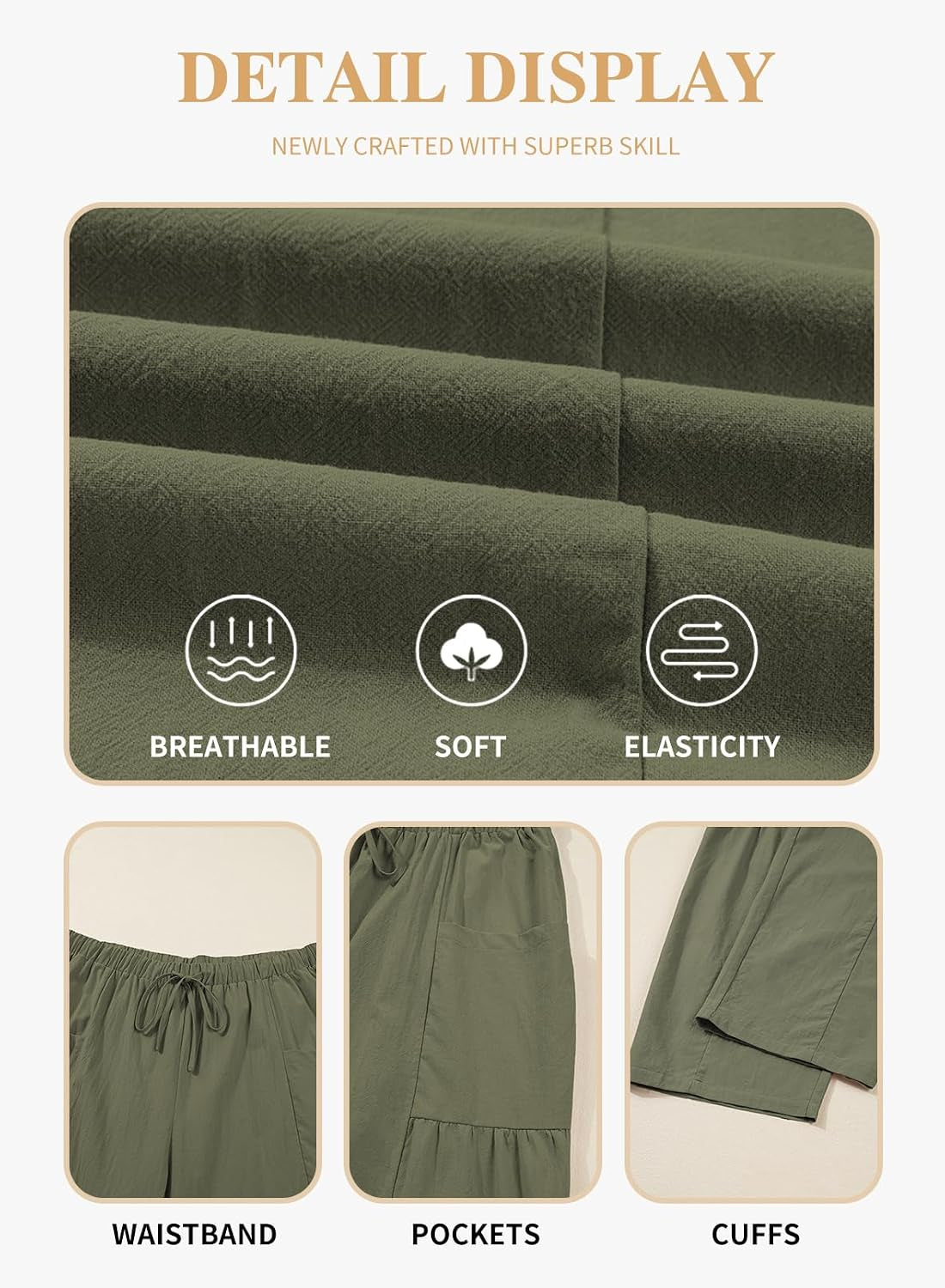 plus Size Pants for Women(1X-5X) | Elastic Waist Drawstring, Loose Casual Palazzo Pants, Lounge Trouser with Pockets
