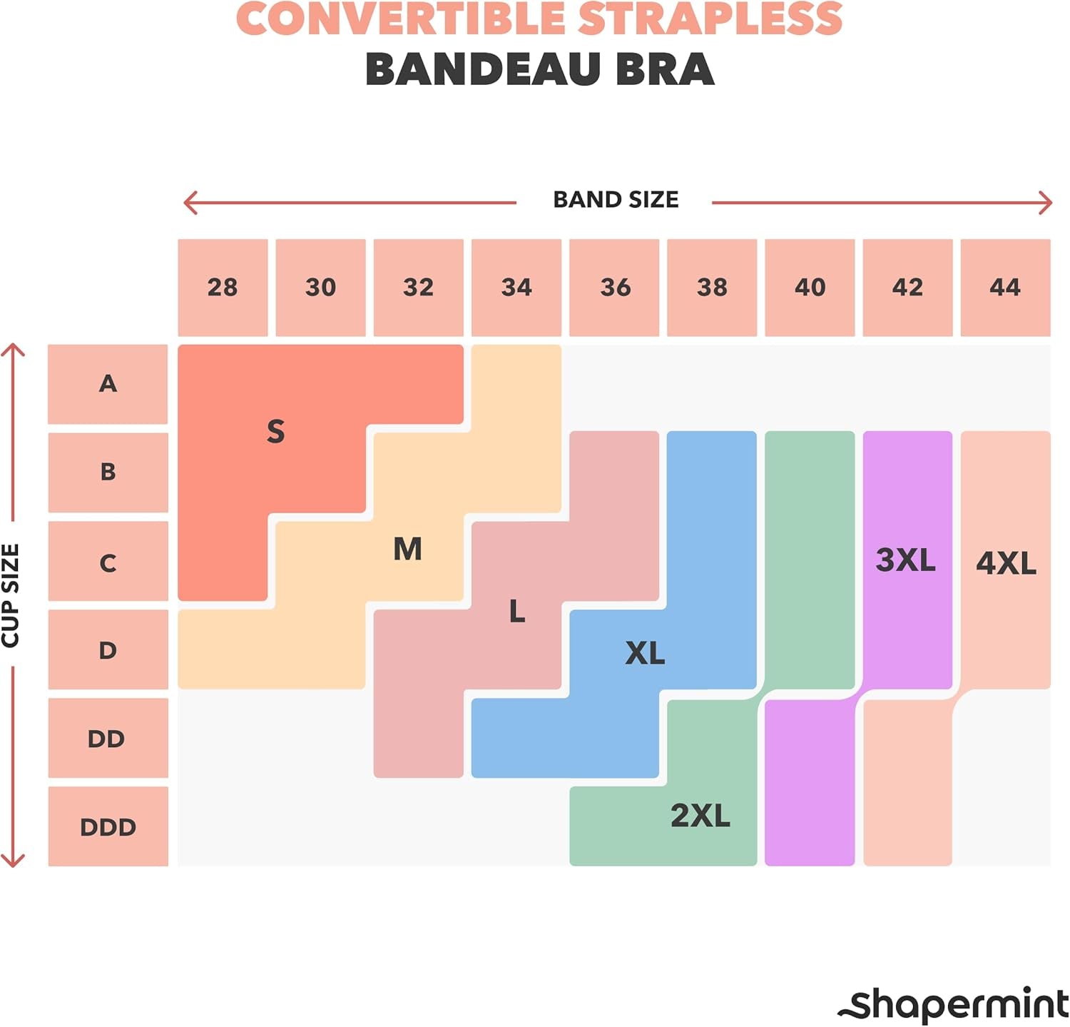 Strapless Bra, No-Slip Wireless Bandeau with Sewn-In Cups | Wireless Bandeau Bra with Silicone Grip, Sewn-In Molded Cups, Reinforced Underbust and Convertible Regular or Clear Straps.