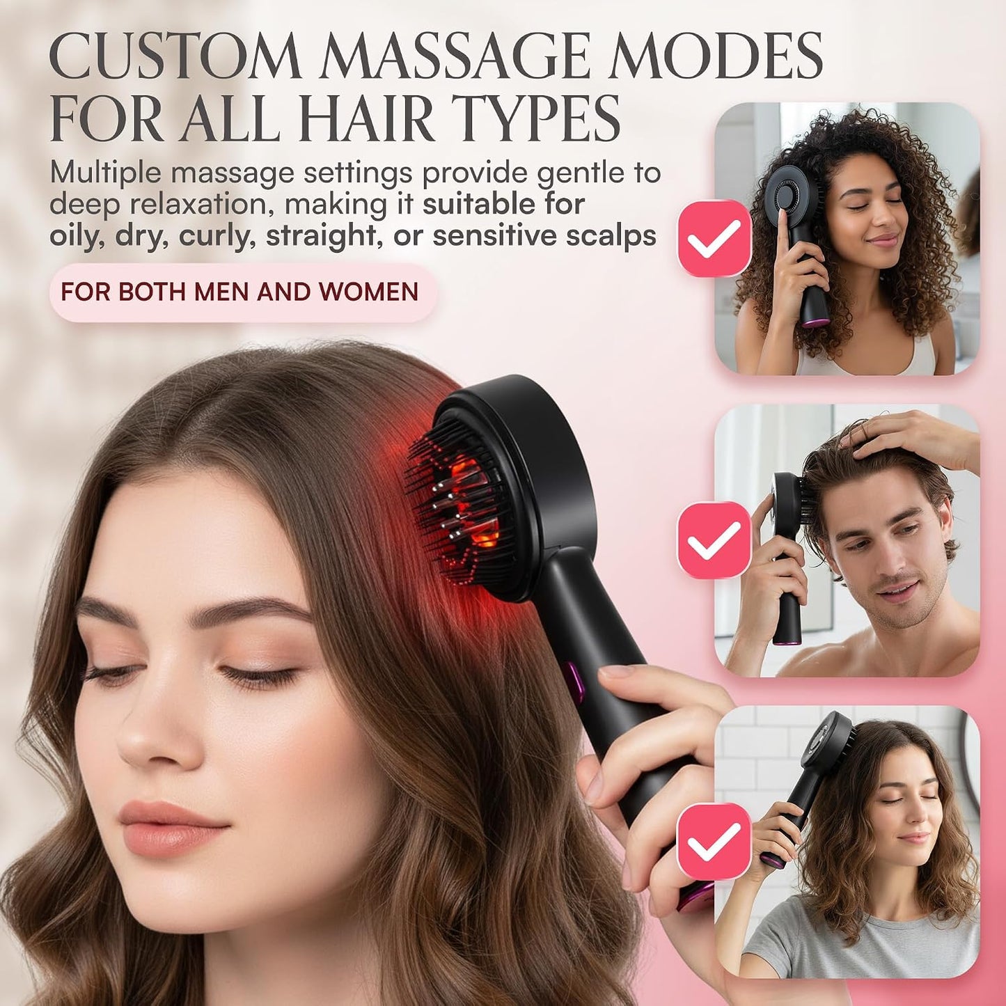 Electric Scalp Massager 3-In-1 – Cordless Head Massager & Hair Oil Applicator, Refillable Tank, IPX7 Waterproof Scalp Brush for Home & Travel, Women and Men