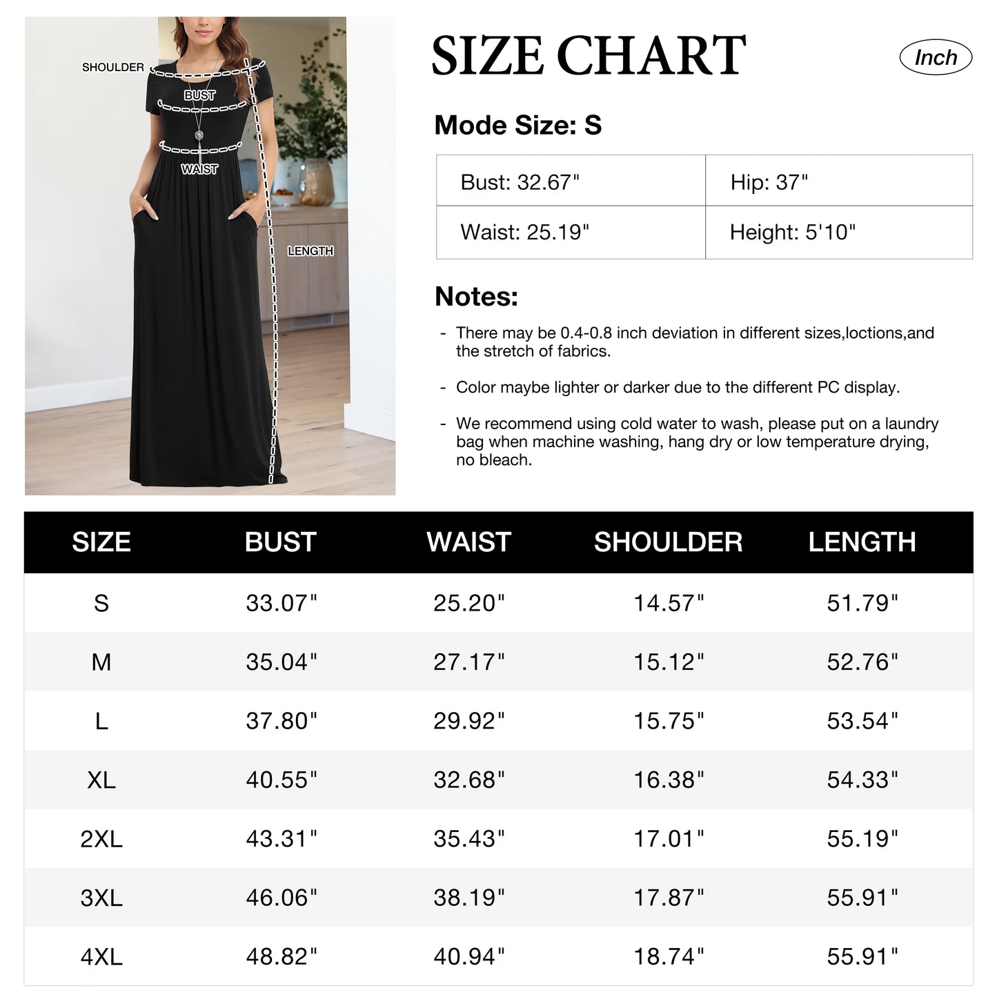 Women'S Short Sleeve Loose Plain Maxi Dresses Casual Long Dresses with Pockets,Mother'S Day,F Navy Blue Dot,L