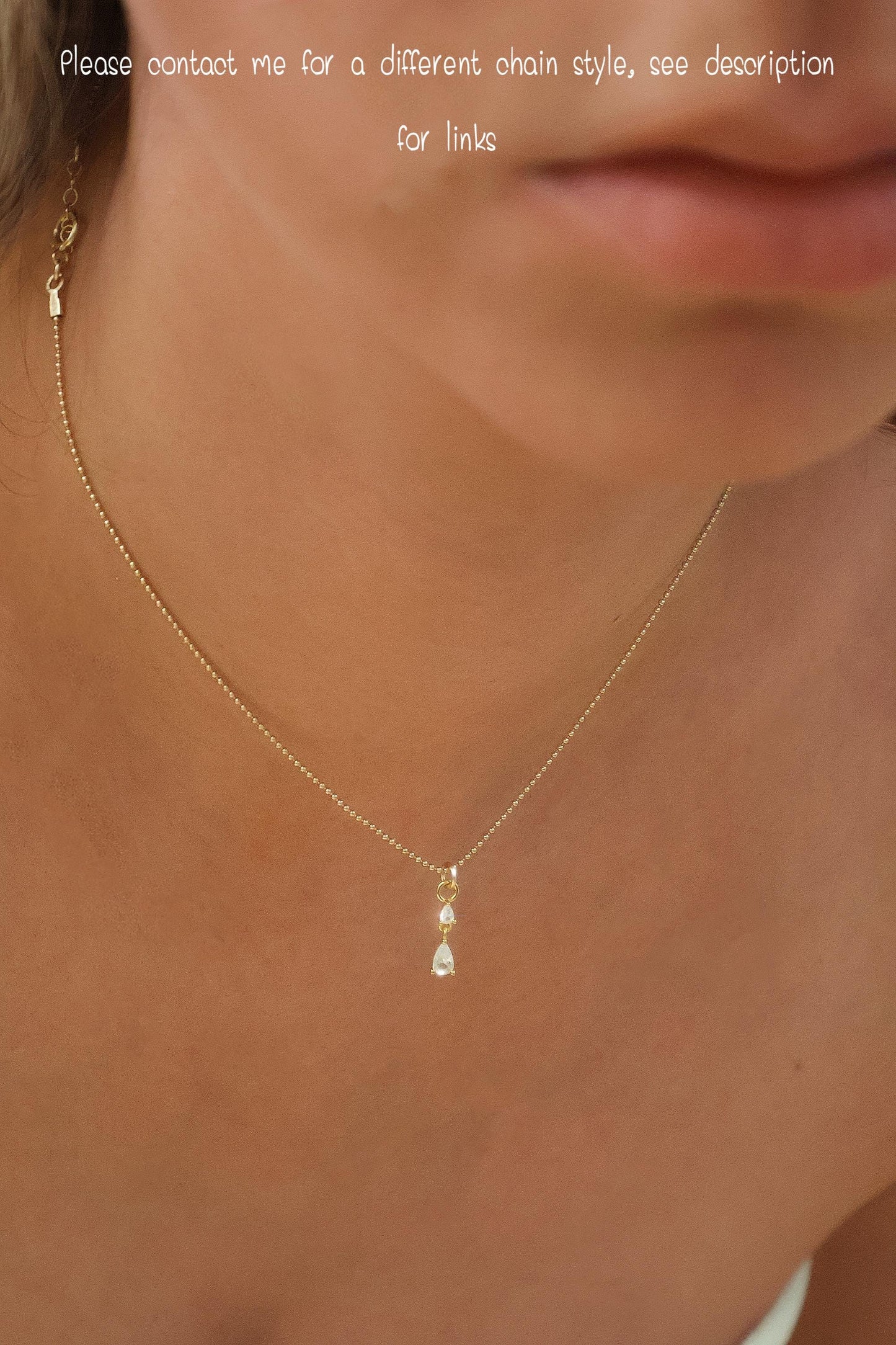 14K Gold Filled Teardrop Necklace · Minimalist Dainty Pendant · Marquise Necklace · Waterproof · Graduation Gift · Weddign